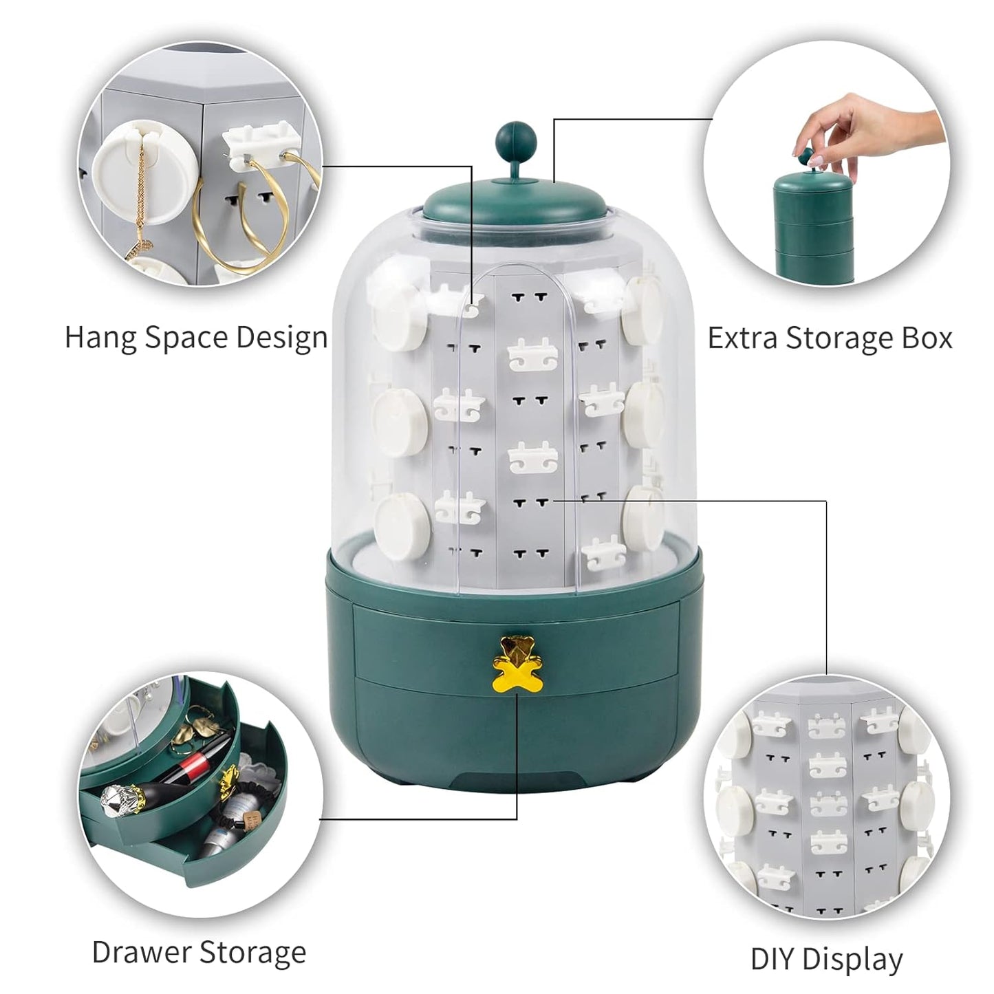 360° Rotatable Jewelry Organizer