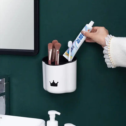 Multifunctional Crown Brush Holder-White