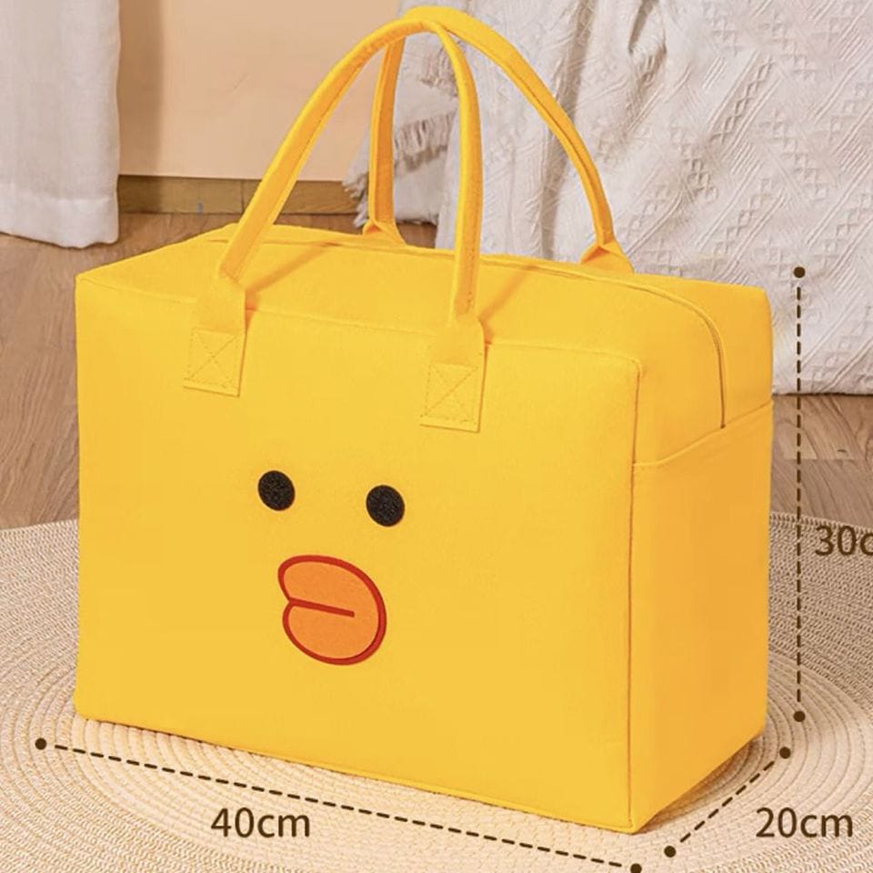Large Capacity Cartoon Printed Bag-Yellow