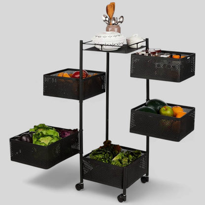 Premium 5 Layer Trolly Rotatable - Square