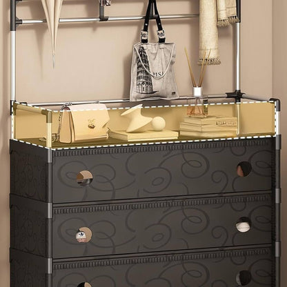 Multifunctional Coat And Shoes Rack-6 Layer (Black)