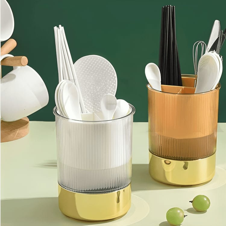 3 Grid Kitchen Utensils Holder-White