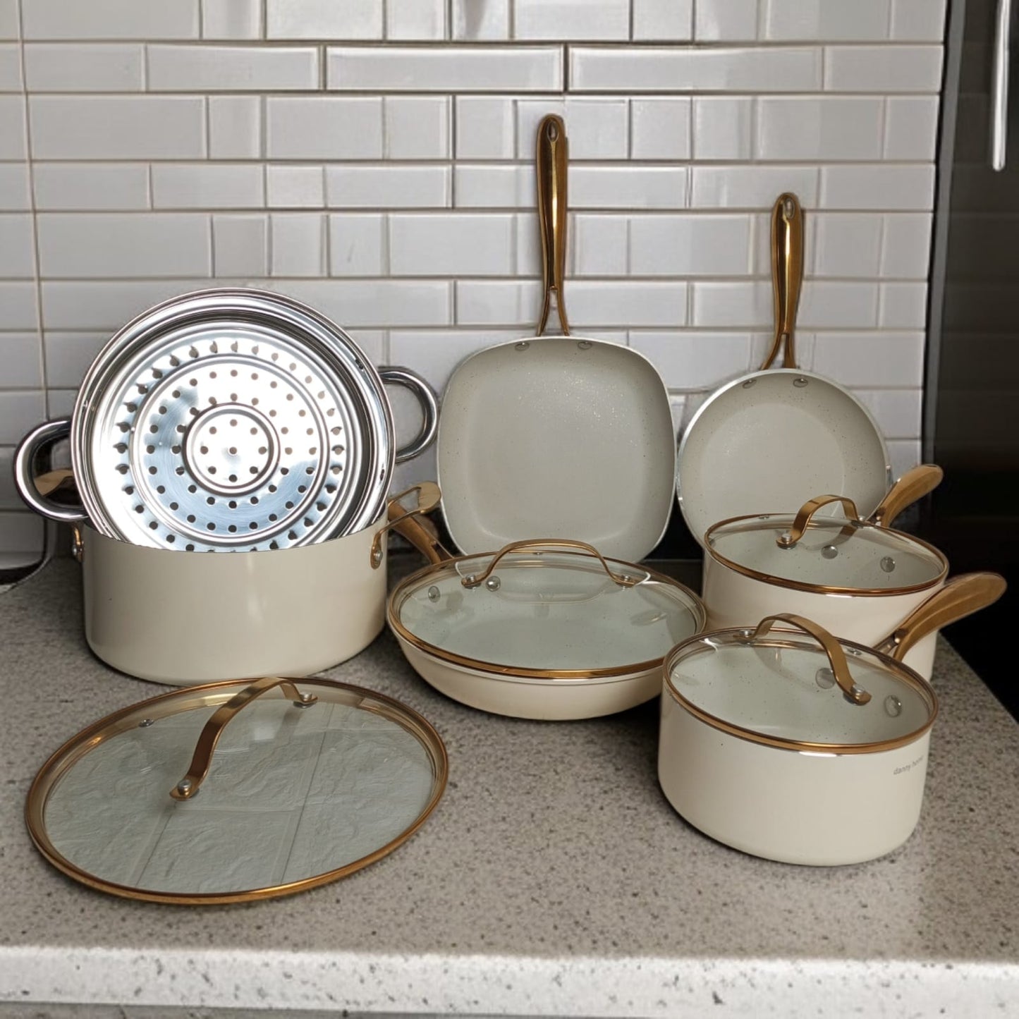 Danny Home Cookware Set 12pcs-White