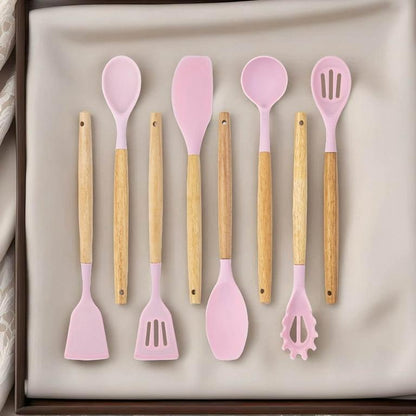 19 Pcs Kitchen Utensils Set-Pink