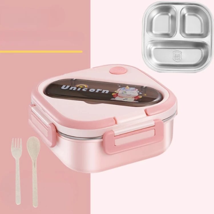 3-Compartment Stainless Steel Lunch Box(1000ml)