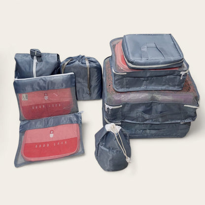 8 Pcs Waterproof Travel Storage Bag (Grey)