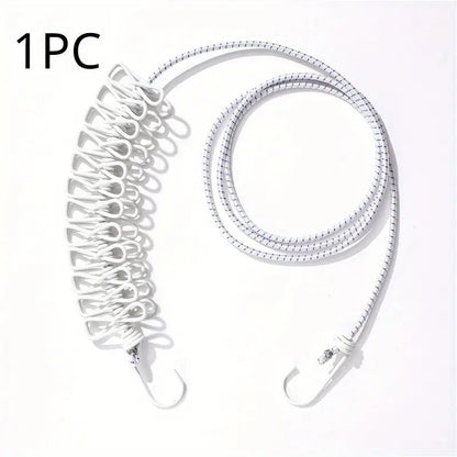 Cloth Drying Rope with 12 Clips