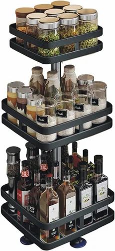 3 LAYER 360Â° ROTATABLE METAL STORAGE ORGANIZER(SUQARE)