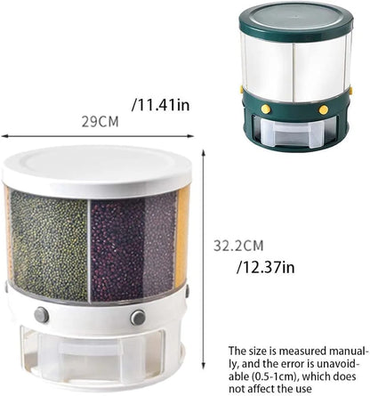 6 Grid Grain Storage Round White