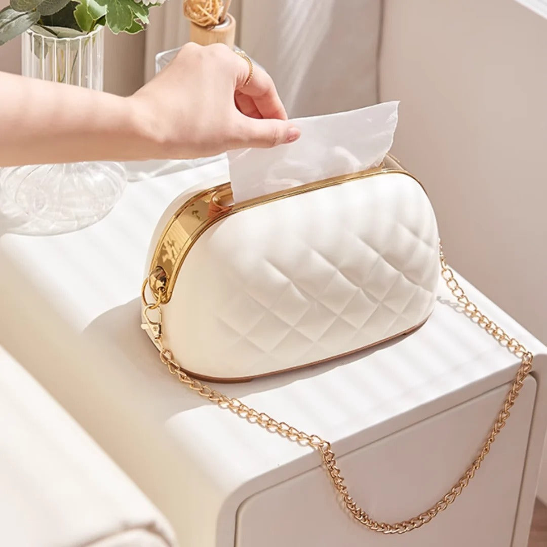 Stylish Non Slip Tissue Box D1-White