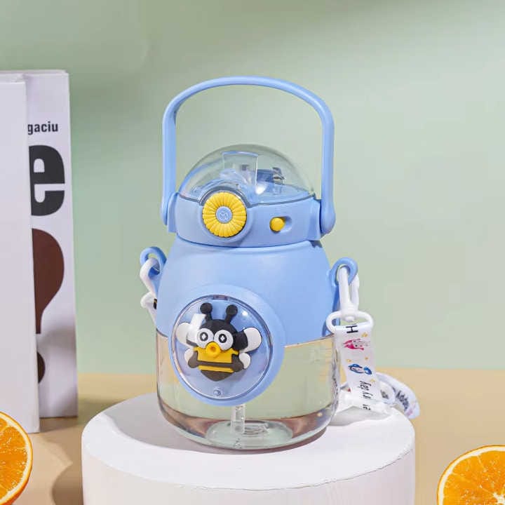Leak proof Cartoon Water Bottle with Straw