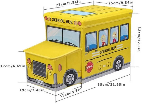 School Bus Design Storage Box-Yellow