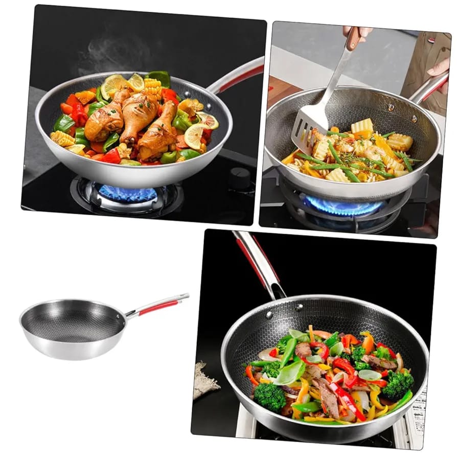 Stainless Steel Laser Coating Fry Pan(28CM)