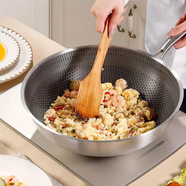 Stainless Steel Laser Coating Fry Pan(28CM)