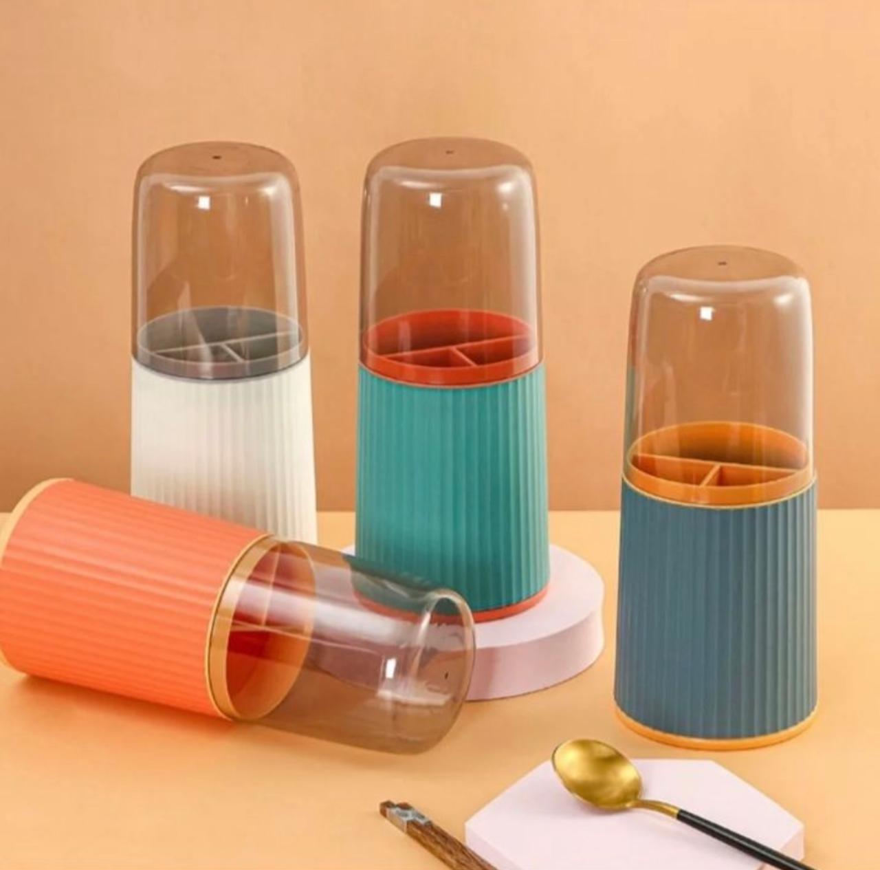 3-Grid Tableware Cutlery Holder-Orange