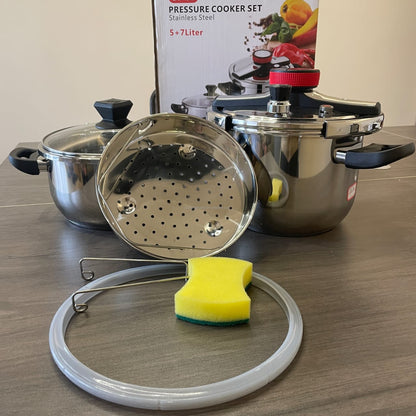 7-Liter Pressure Cooker 5-L Handi & Steamer