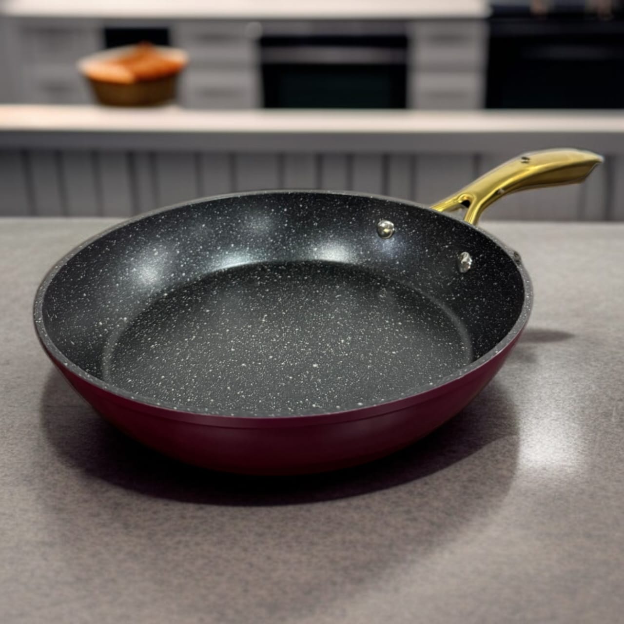 Marble Non Stick Frying Pan Red-24cm