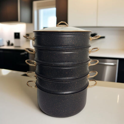5 Layer Marble Coating Steamer Pot 30cm