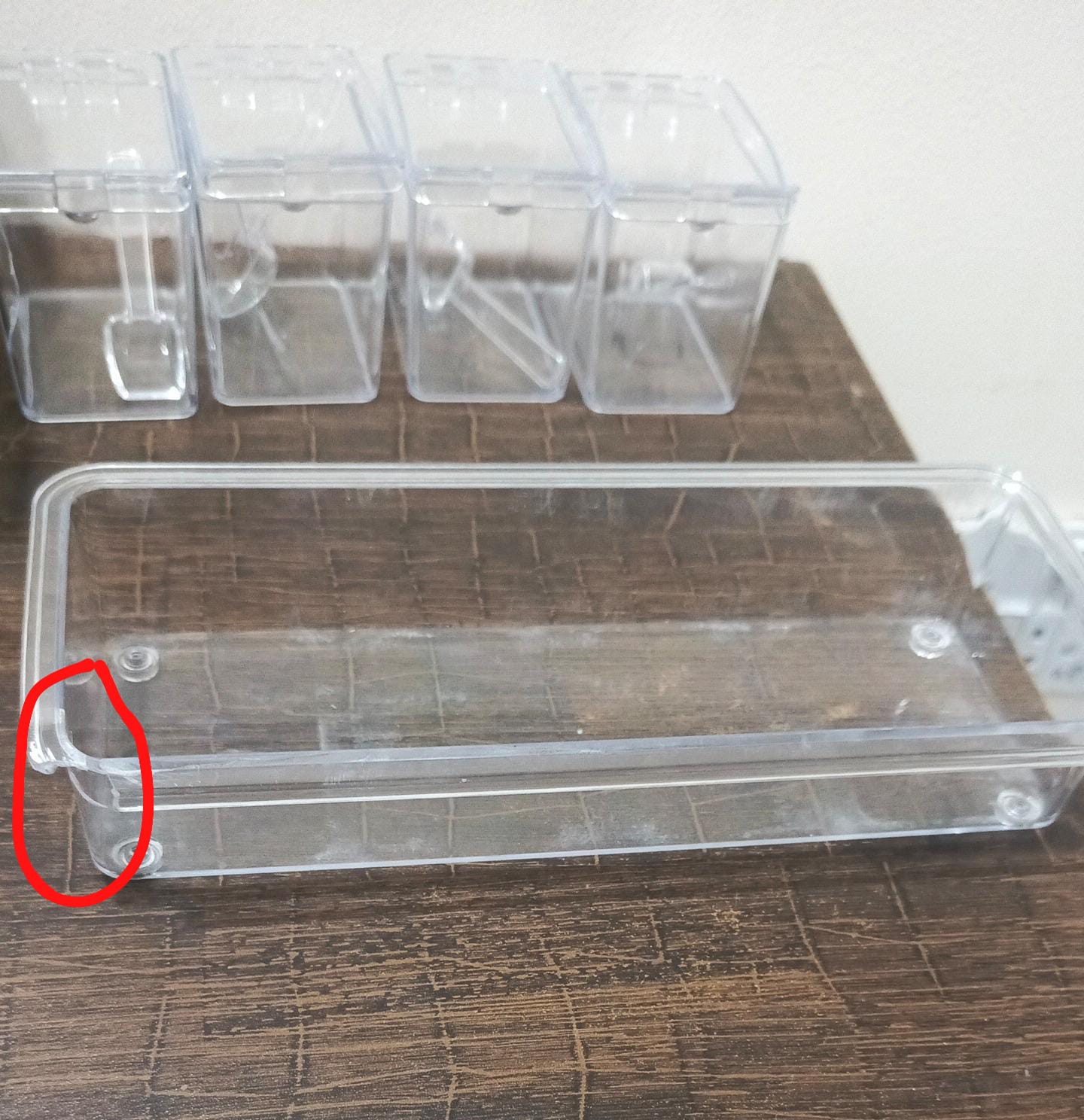 Acrylic Seasoning Rack Spice Pots-Minor Damage