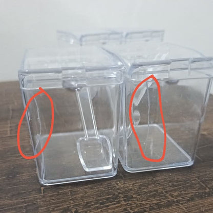 Acrylic Seasoning Rack Spice Pots-Minor Damage