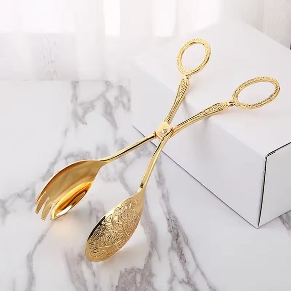 Golden Metal Food Serving Tong