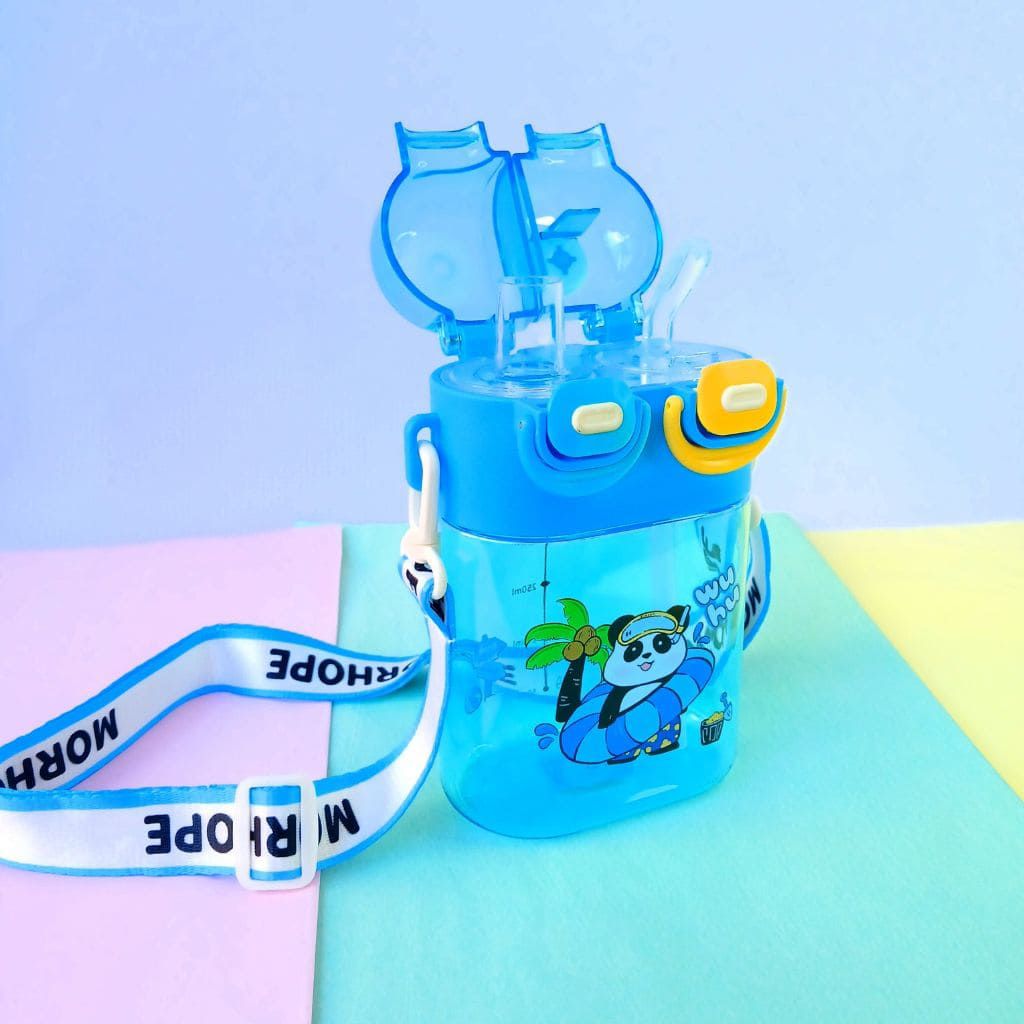 Adorable Dual Compartment Water Bottle-Sky Blue