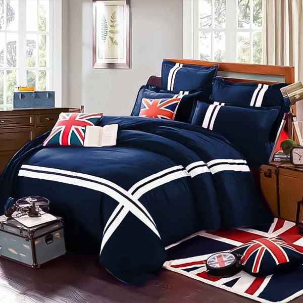 6-Pcs Oxford Duvet Set (Navy Blue)