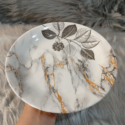 Melamine Dessert Plate (Marble Leaf)