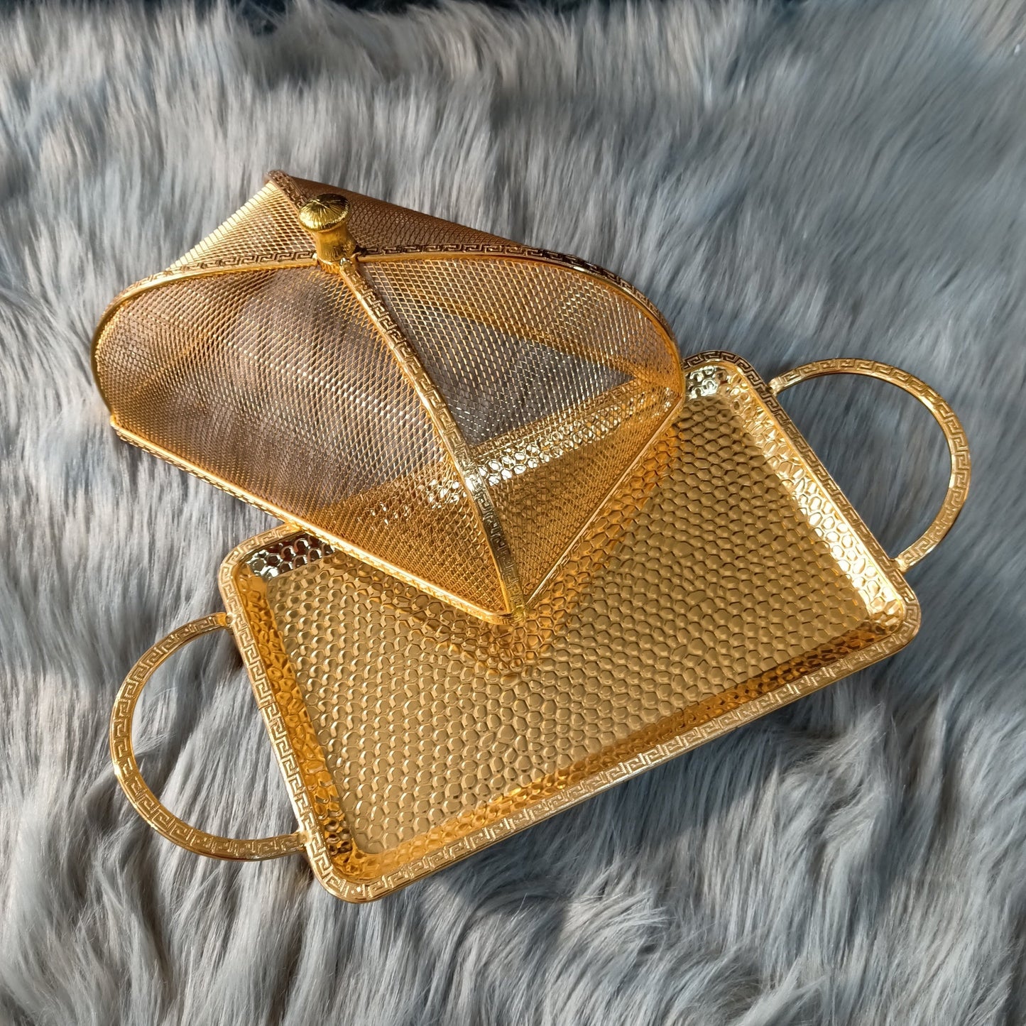 Metal Cake Tray With Lid Rectangle (S)