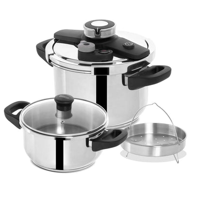 6-Liter Pressure Cooker 4-L Handi &amp; Steamer