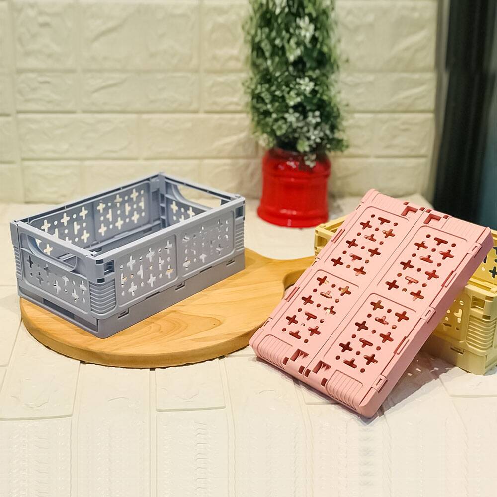 Foldable Multi Purpose Storage Basket Large(Sky Blue)