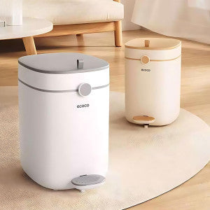 12L Foot Pedal Trash Can-Light Brown