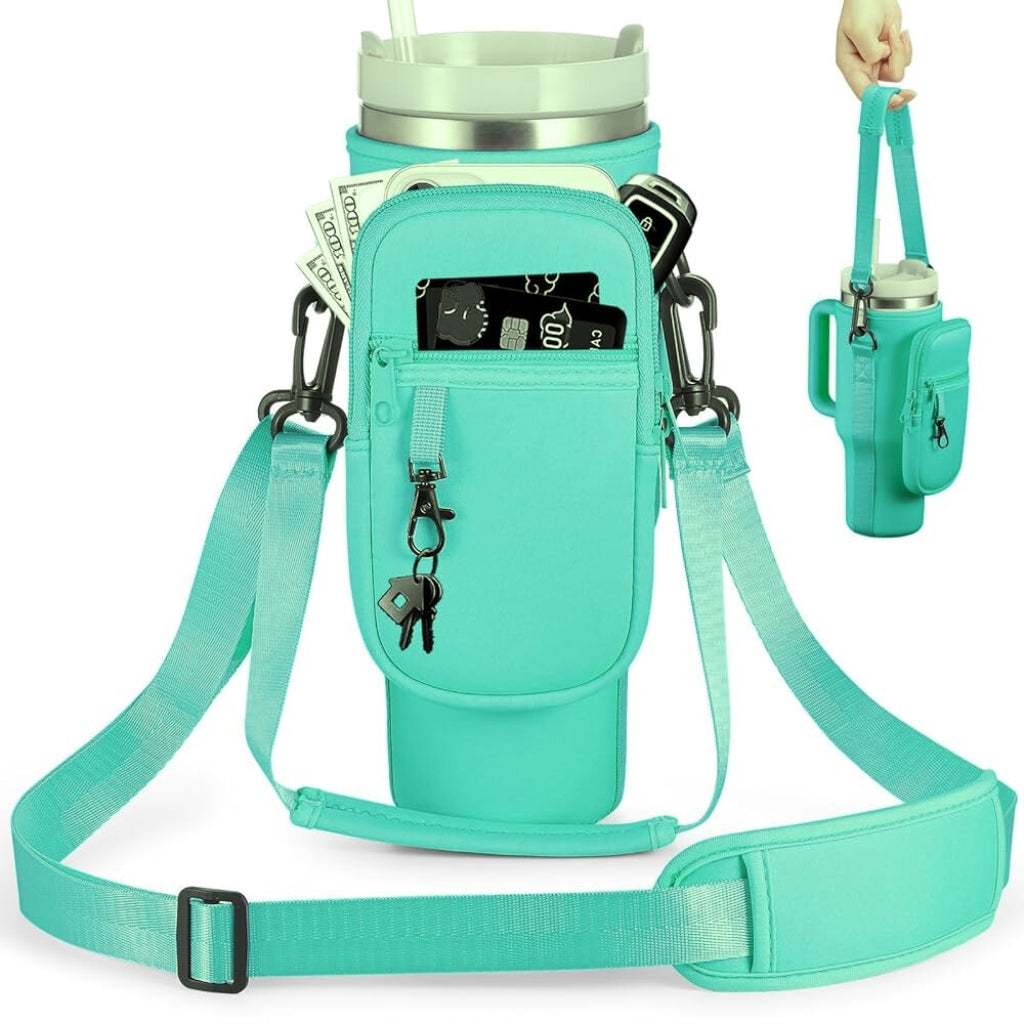 Water Bottle Carrier Bag with Phone Pocket