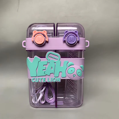 Double-Compartment Water Bottle-Purple