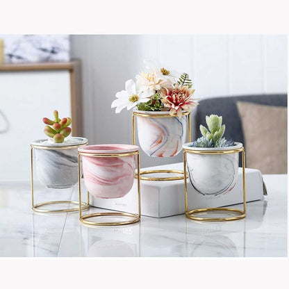 Nordic Creative Succulent Flower Pot Marble Pattern