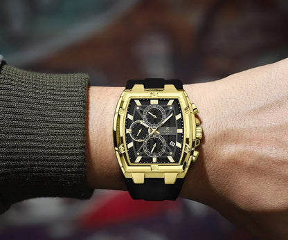 REWARD VIP Gold Chronograph – Luxury Black Strap Men's Watch