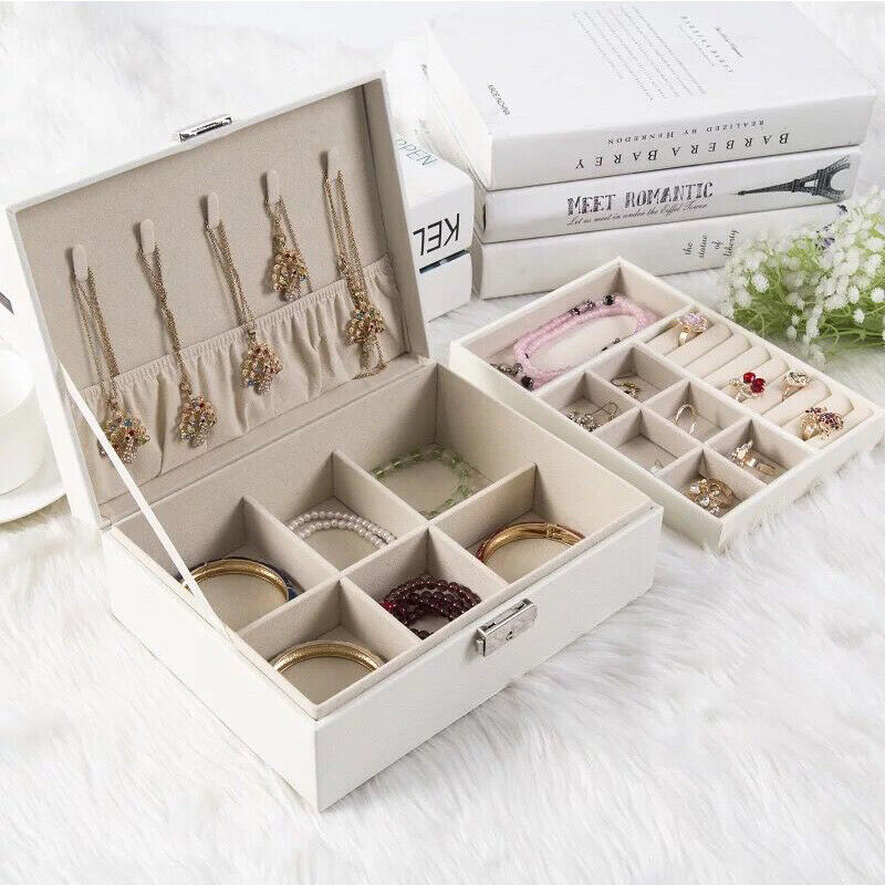 Double Layer Leather Jewellery Box