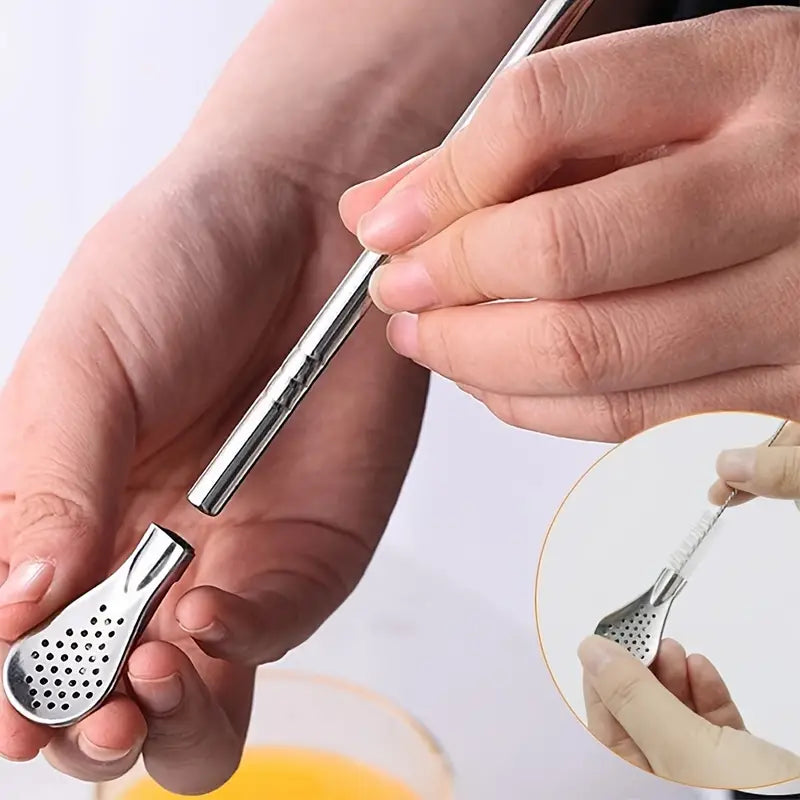 Steel Filter Spoon Straw -1Pc
