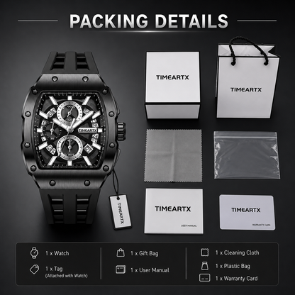 Luxury Skeleton Chronograph Watch for Men|With Box|Perfect Gift