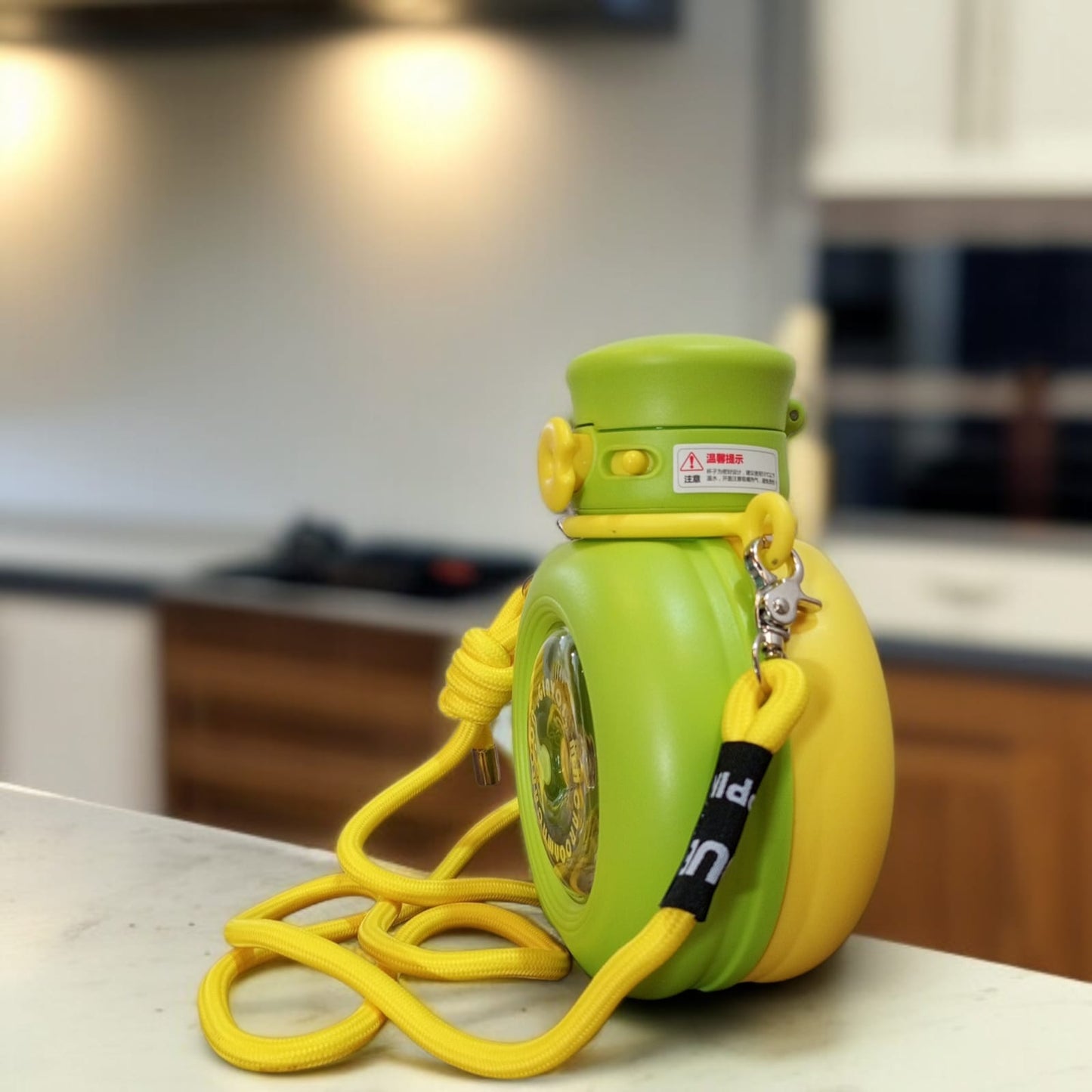 Round  Double Drink Water Bottle-Yellow & Green